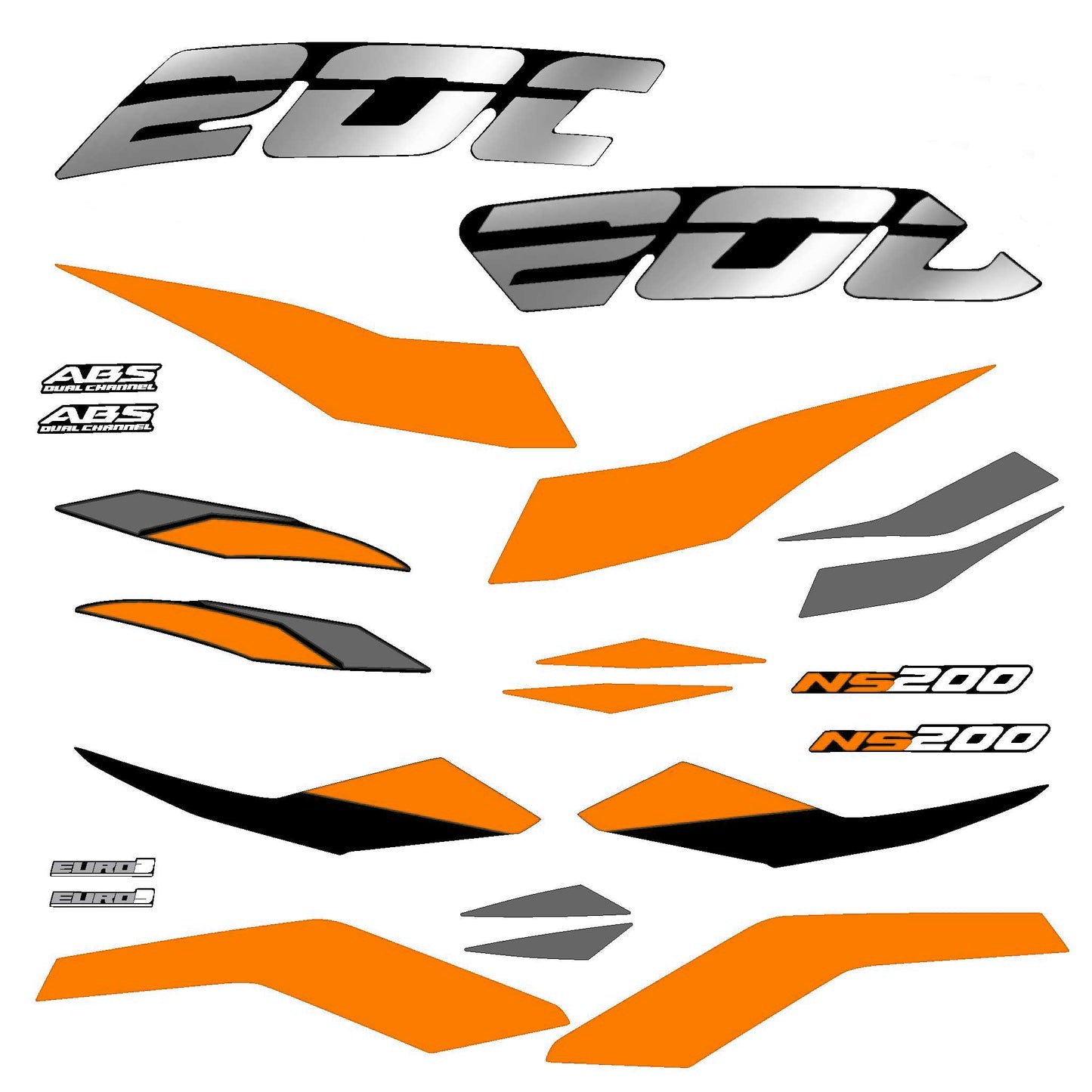 Calcomanias NS 200 Tipo original 2026