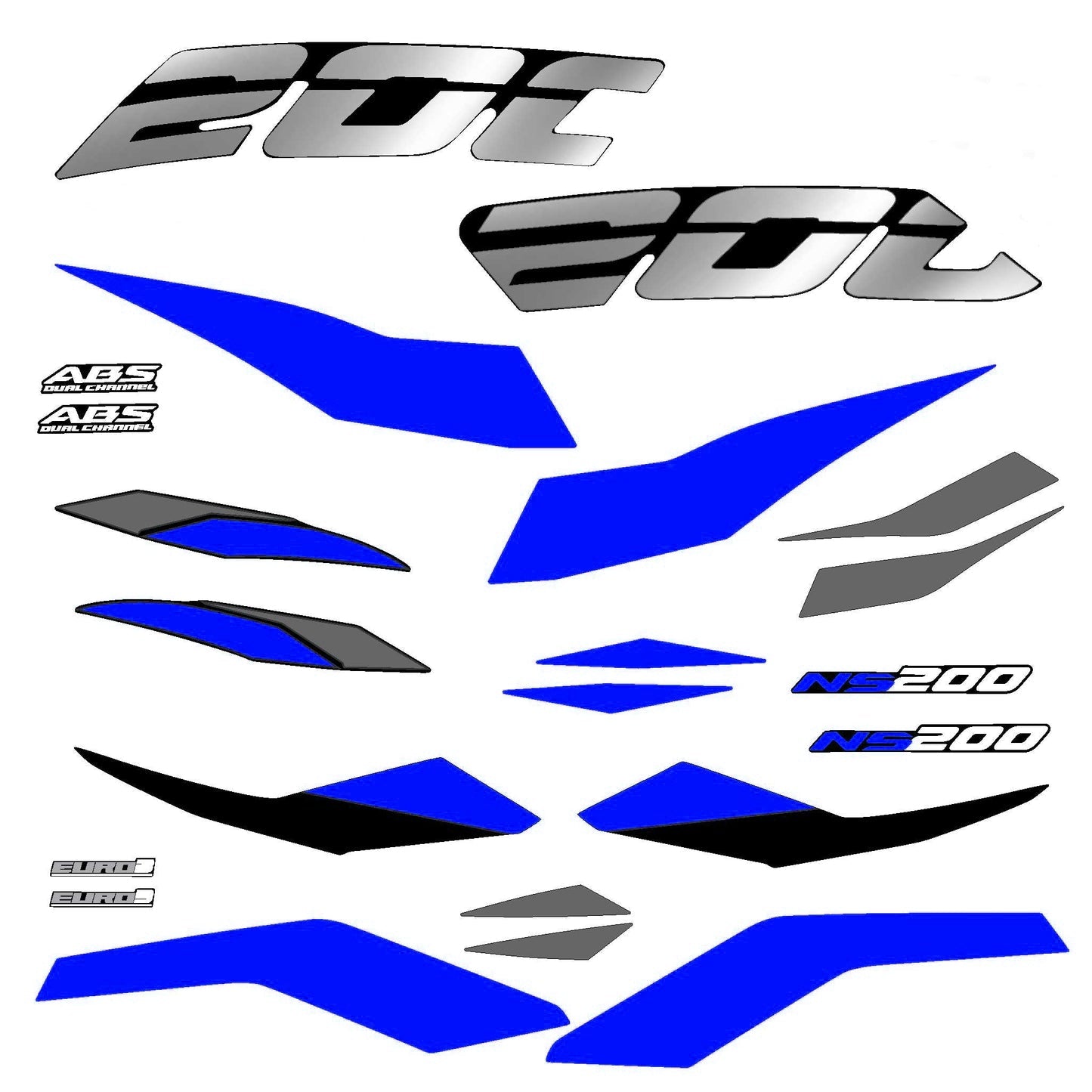 Calcomanias NS 200 Tipo original 2026