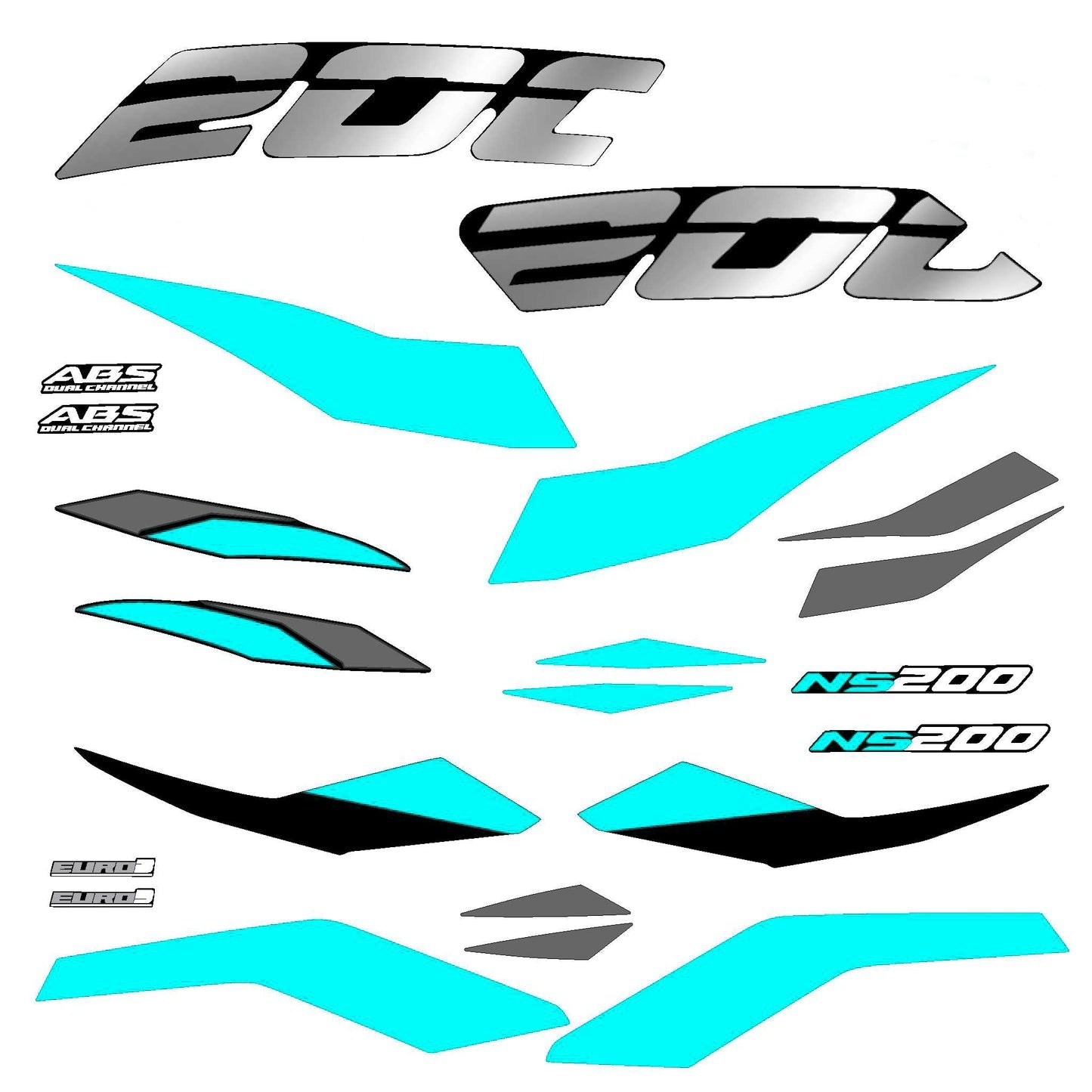 Calcomanias NS 200 Tipo original 2026