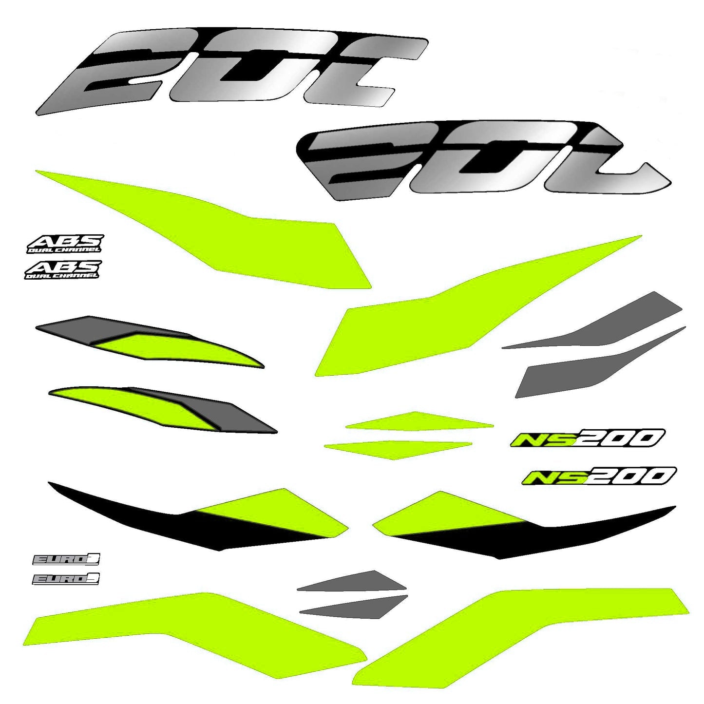 Calcomanias NS 200 Tipo original 2026