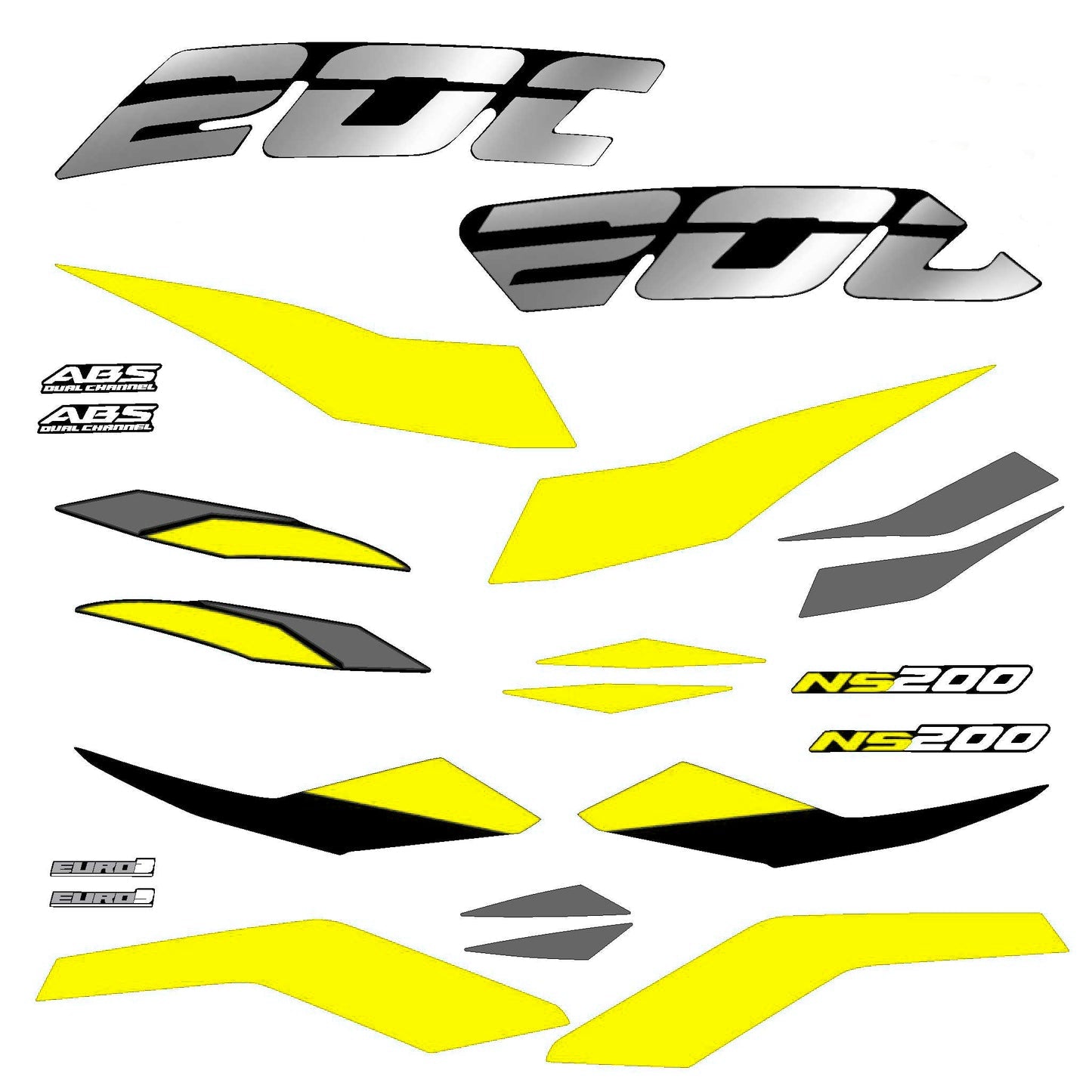 Calcomanias NS 200 Tipo original 2026