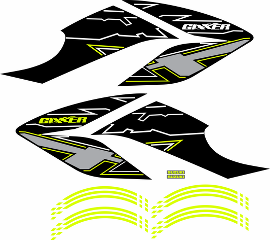 Calcomanias Gixxer 150/250 TIPO ORIGINAL BLACK