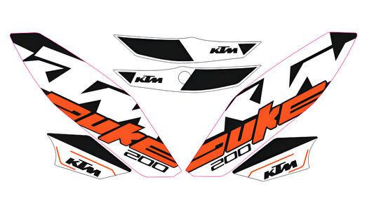 CALCOMANIAS DUKE 200 TIPO ORIGINAL 1